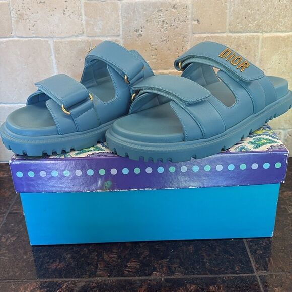 DIOR ACT DiorAct Dior-Act Lambskin Leather Dad Flat Sandals Shoe 38 NWT $1190 - Picture 4 of 9